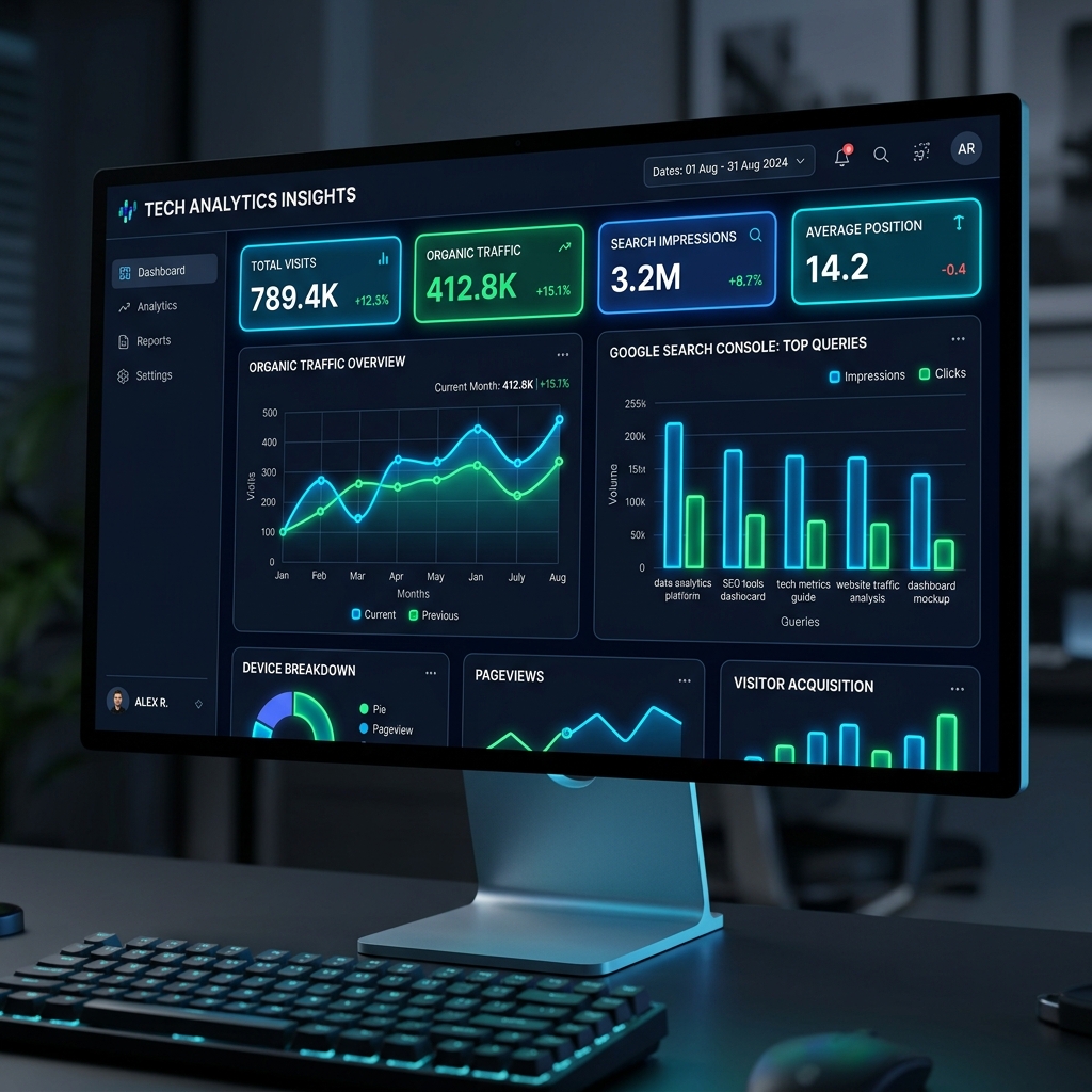 Search Console organic impression metrics chart